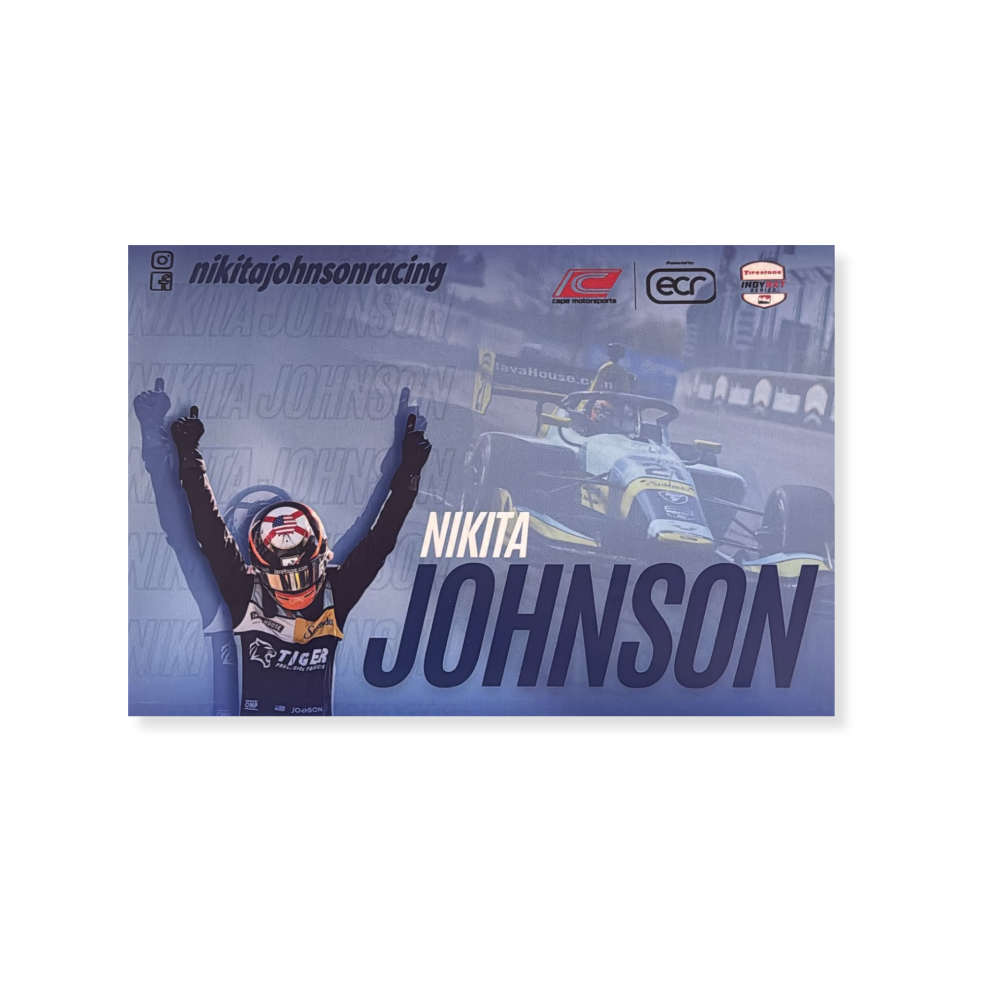 NIKITA JOHNSON RACING HERO CARD (AUTOGRAPHED)